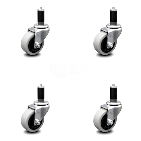 Service Caster 2 Inch Thermoplastic Rubber Wheel 1-1/4 Inch Expanding Stem Caster SCC, 4PK SCC-EX05S210-TPRS-114-4
